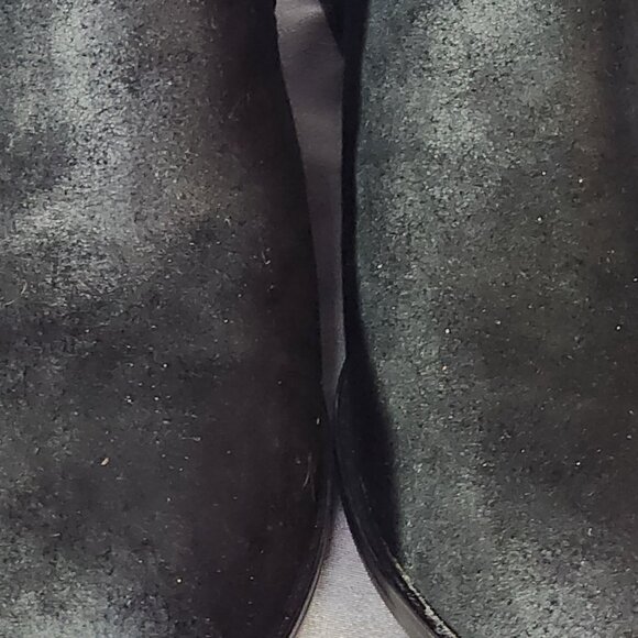 White Mountain Black Faux Suede Zip Buckle Fabric Upper Ankle Randolph Boot 6.5M - Picture 6 of 16